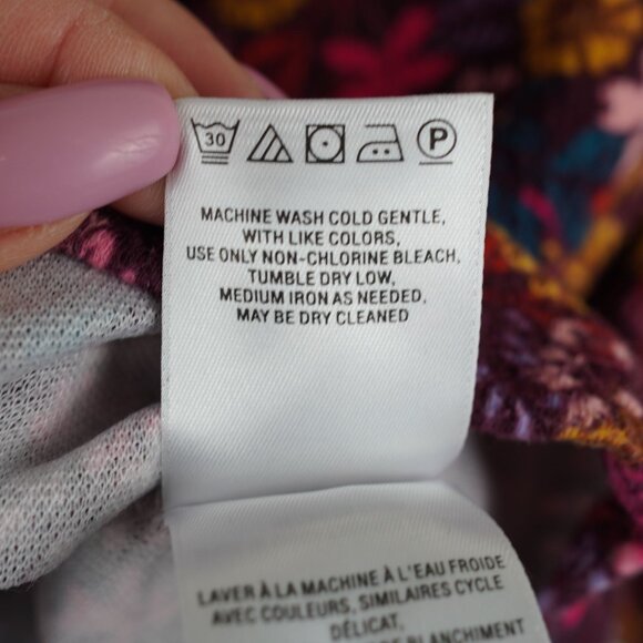 Maeve Anthropologie Floral Print Top Large Vibrant Botanical Boho Blouse - Picture 4 of 9